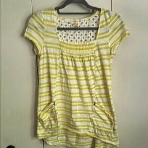 Anthro Yellow Striped Women's Tunic Top